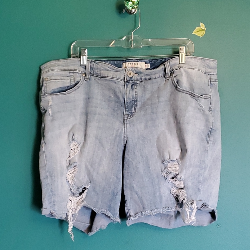 Distressed Jean shorts